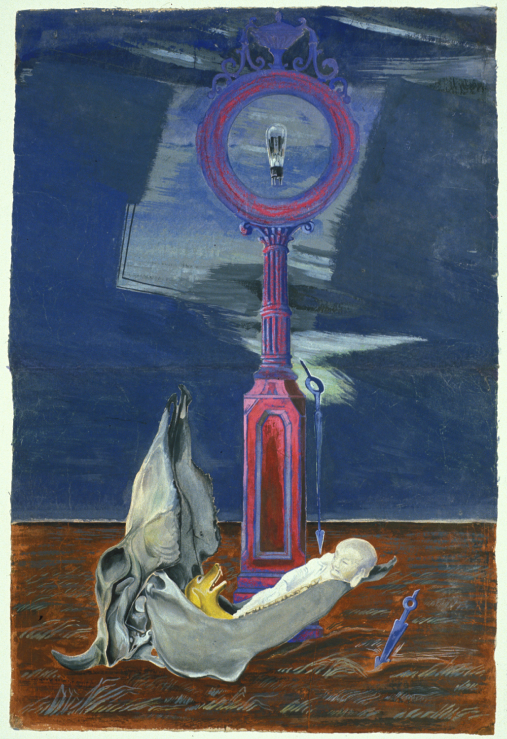 painting%2C%20Night%20Scene%20with%20Street%20Light%2C%20Infant%20and%20Dog