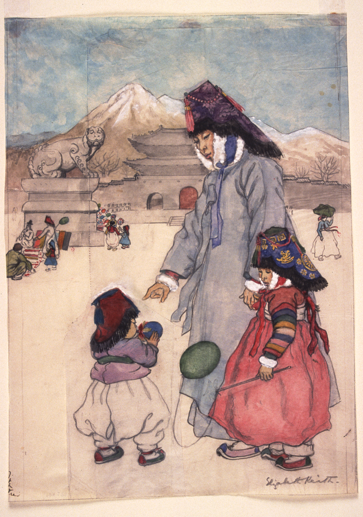 watercolor%2C%20New%20Year%27s%20Shopping%2C%20Korea