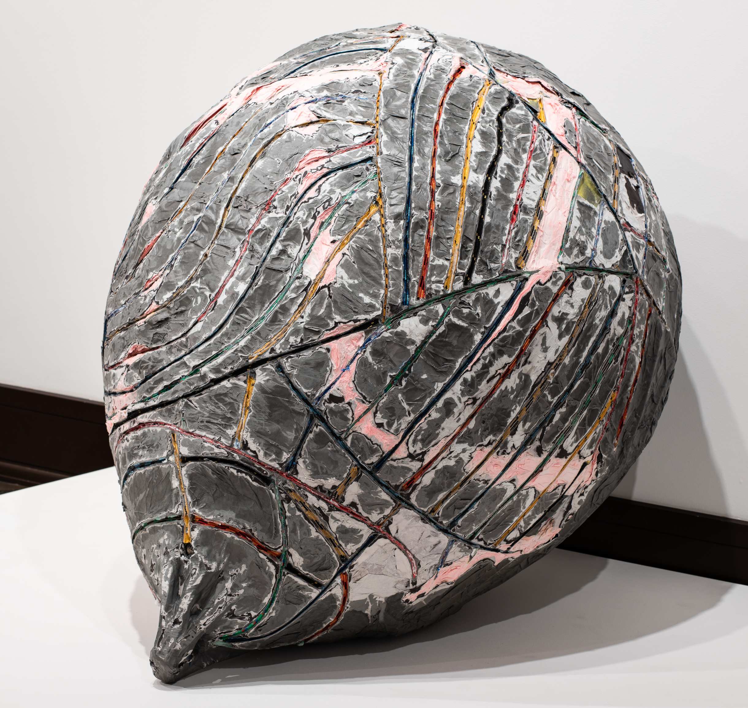 
	Born in Los Angeles, where he still lives and works, Mark Bradford earned his BFA and MFA from the California Institute of the Arts. He is celebrated for large-scale paintings and sculpture—sometimes shown as installations—incorporating materials such as newsprint, billboard paper, and flyers that he salvages from urban communities around his studio in South LA. Bradford engages with these materials like a social historian or an archeologist, investigating the potential of discarded ephemera to elucidate how broader historical and economic conditions disproportionately affect marginalized populations. He refers to his work as “social abstraction…with a social or political context clinging to the edges.” The buoy-shaped Untitled returns to a sculptural installation Bradford created in 2014, in which the artist directed his interest in urban cartography toward medieval and Renaissance maps of maritime exploration. The buoy displays his signature process of building and molding layers of materials, including the addition of rope for added texture and linear elements. <a href="images/JSMA Research Guide-Mark Bradford.pdf"
				target="_blank">Download this study guide. 
		
			<a href="http://sharjahart.org/sharjah-art-foundation/projects/untitled-buoy"
				target="_blank">Review of buoy installation on façade of Bait Obaid Al Shamsi during the Sharjah Bienniel, 2014
			<a href="https://muse.union.edu/mandeville/project/mark-bradford-buoy-installation/"
				target="_blank">Current buoy installation at Mandeville Gallery, Union College,NY, through July 2020
		
	