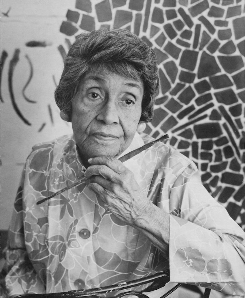
		
			<a href="https://americanart.si.edu/artist/alma-thomas-4778"
				target="_blank">Alma Thomas at the Smithsonian Institute for American Art
			<a href="https://www.aaa.si.edu/collections/alma-thomas-papers-9241"
				target="_blank">Alma Thomas Papers, Archives of American Art, Smithsonian Institute
			The Mnuchin Gallery in New York celebrated Thomas’s contemporary relevance and the optimistic celebration of beauty at the heart of her oeuvre in <a href="http://www.mnuchingallery.com/exhibitions/alma-thomas"
				target="_blank">Resurrection, a 2019 survey of works on paper and paintings from throughout her career. As Thomas famously stated in the1970s, “Through color, I have sought to concentrate on beauty and happiness, rather than on man’s inhumanity to man.”
			2018 profile of Thomas and her late foray into fashion by the Smithsonian Archives ofAmerican Art online journal, Smithsonian Voices
			A 2016 retrospective organized by the <a href="https://tang.skidmore.edu/exhibitions/133-alma-thomas"
				target="_blank">Frances Young Tang Museum and Art Gallery at Skidmore College in Georgia, and <a href="https://studiomuseum.org/exhibition/alma-thomas"
				target="_blank">The Studio Museum in Harlem, New York, showcased the full breadth of Thomas’s brief but prolific career from her move to abstraction in the 1950s to her final years in the late 1970s. The exhibition highlights two important series: Earth, a collection of vivid geometric abstractions inspired by nature; and Space, a late series inspired by NASA’s Apollo lunar missions.
		
	